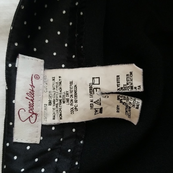 Speechless Retro Black Pencil Skirt with Polka Dot Kick Pleat - Picture 4 of 5